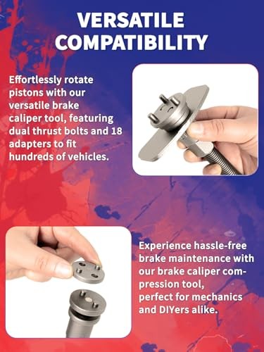Brake Caliper Compression Tool 24-Piece Heavy Duty Disc Brake Piston Caliper