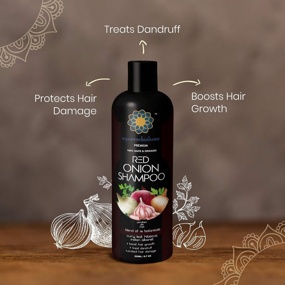 Red Onion Hair Growth & Fall Control Shampoo – With Curry Leaf,...