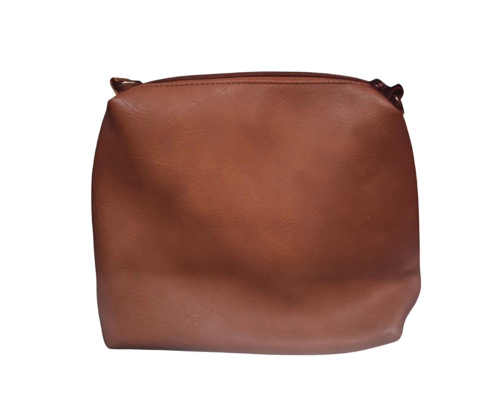 Women's Brown Leather Like Makeup Bag