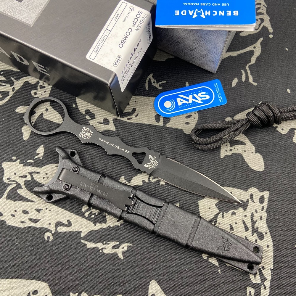 Benchmade 176BK SOCP Dagger Black Sheath Fixed Blade Tactical Knife