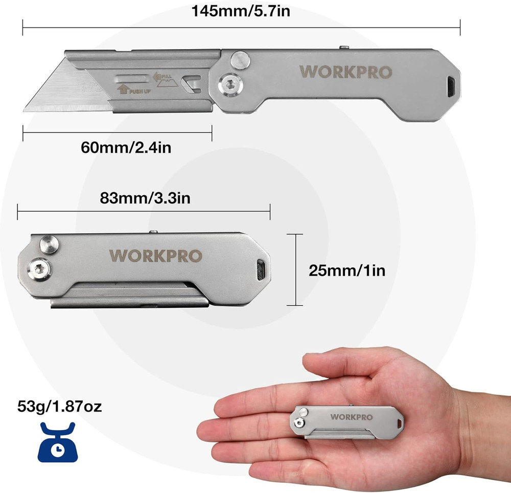 2PCS EDC Folding Utility Knife, Mini Box Cutter with Quick Open Axis Lock, Quick