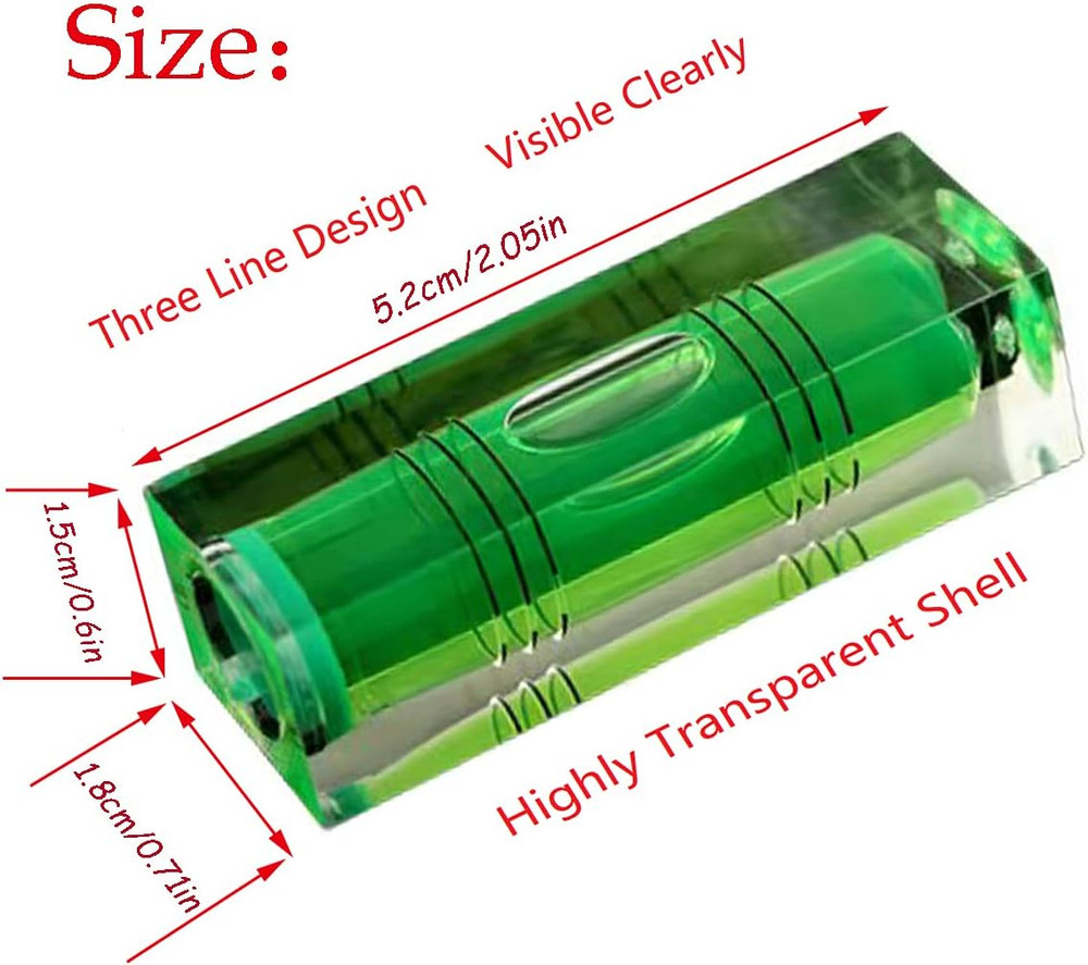 Small Bubble Level Tool Mini Bubbles Rectangle Three Line Horizontal Pearl 52201