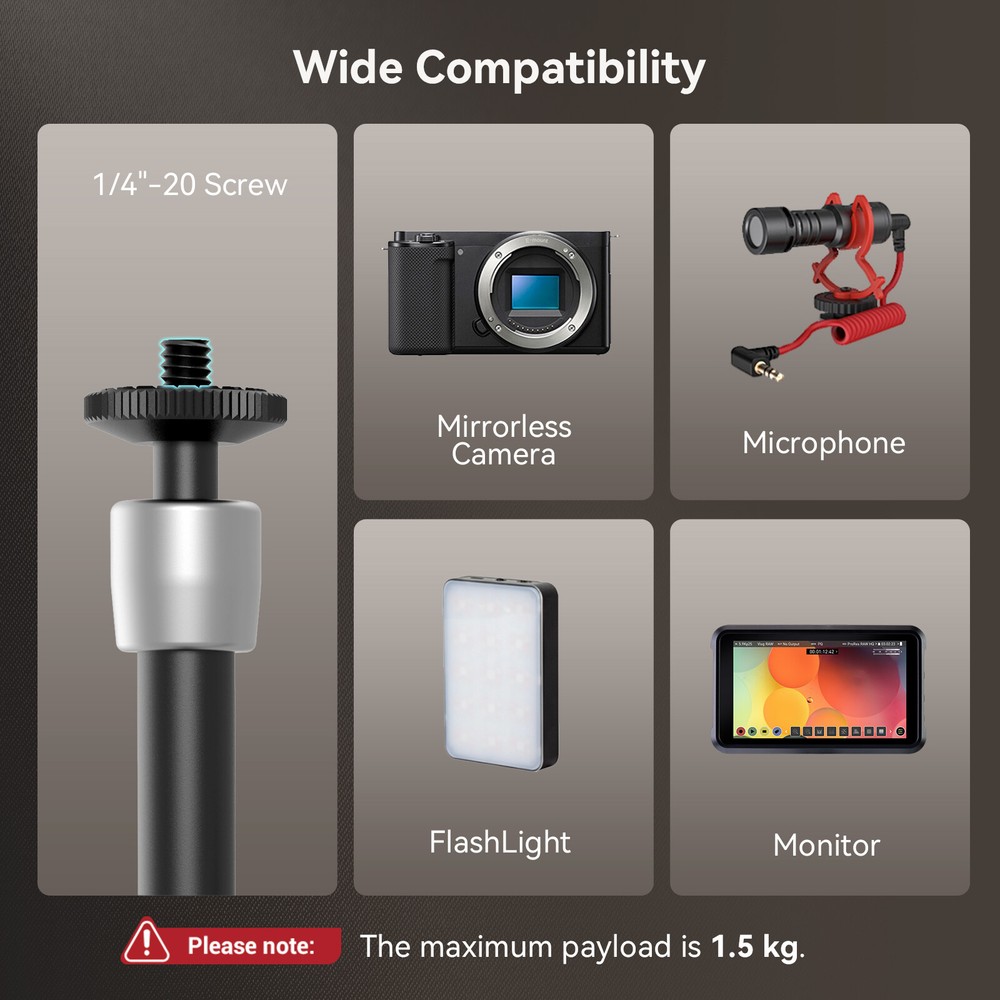 SmallRig RF 10C mini Spotlight LED Flashlight + 9.8 Inches Adjustable Magic Arm