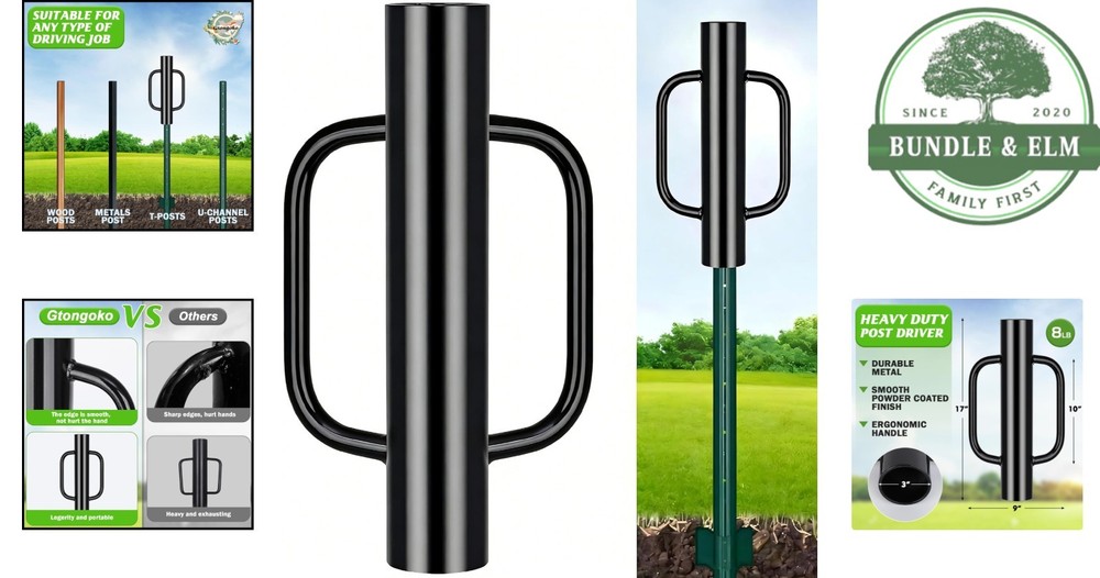 Heavy Duty Post Driver with Ergonomic Handles for User-Friendly Operation