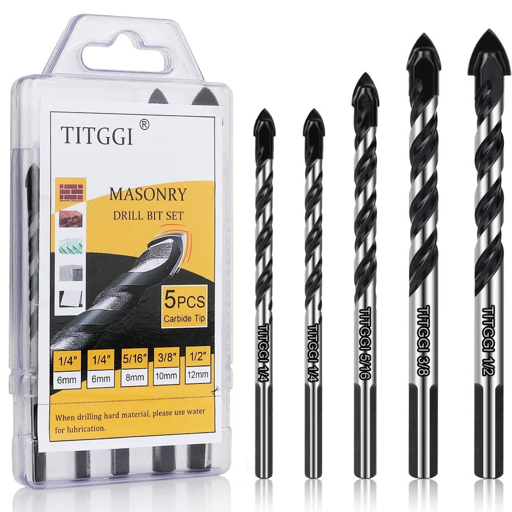 TITGGI Concrete Drill Bit & Masonry 5 Pcs set, Set