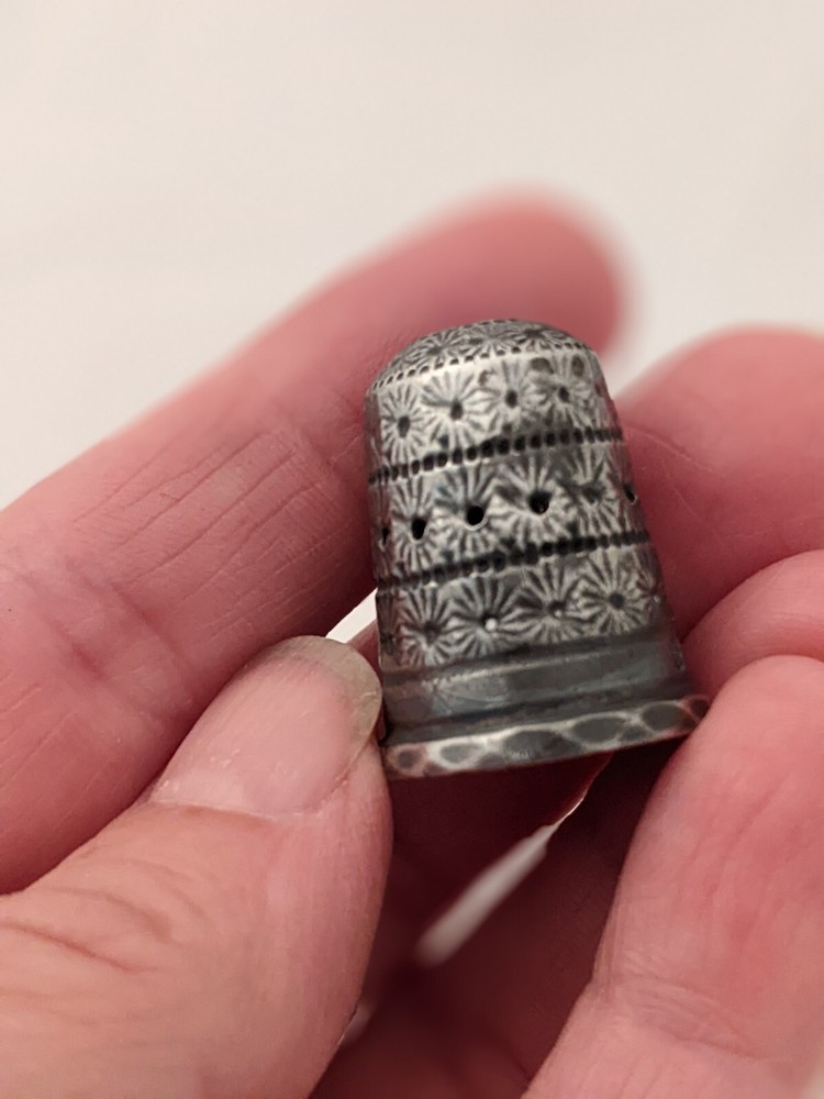 British Charles Horner Sterling Silver Antique Thimble, Size 6