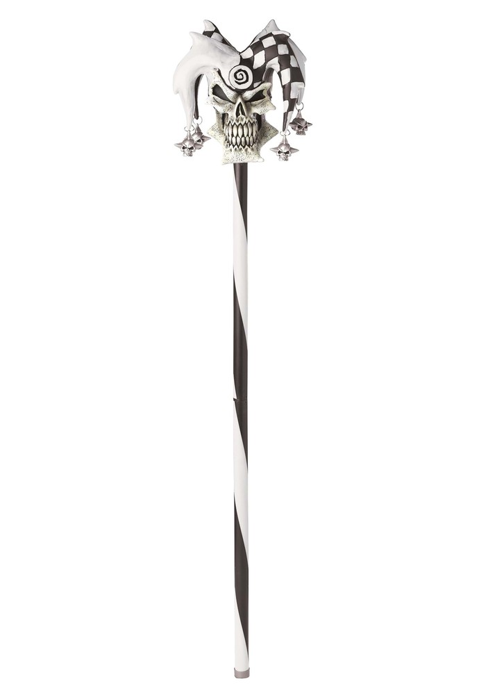 Psycho Jester Black and White Cane