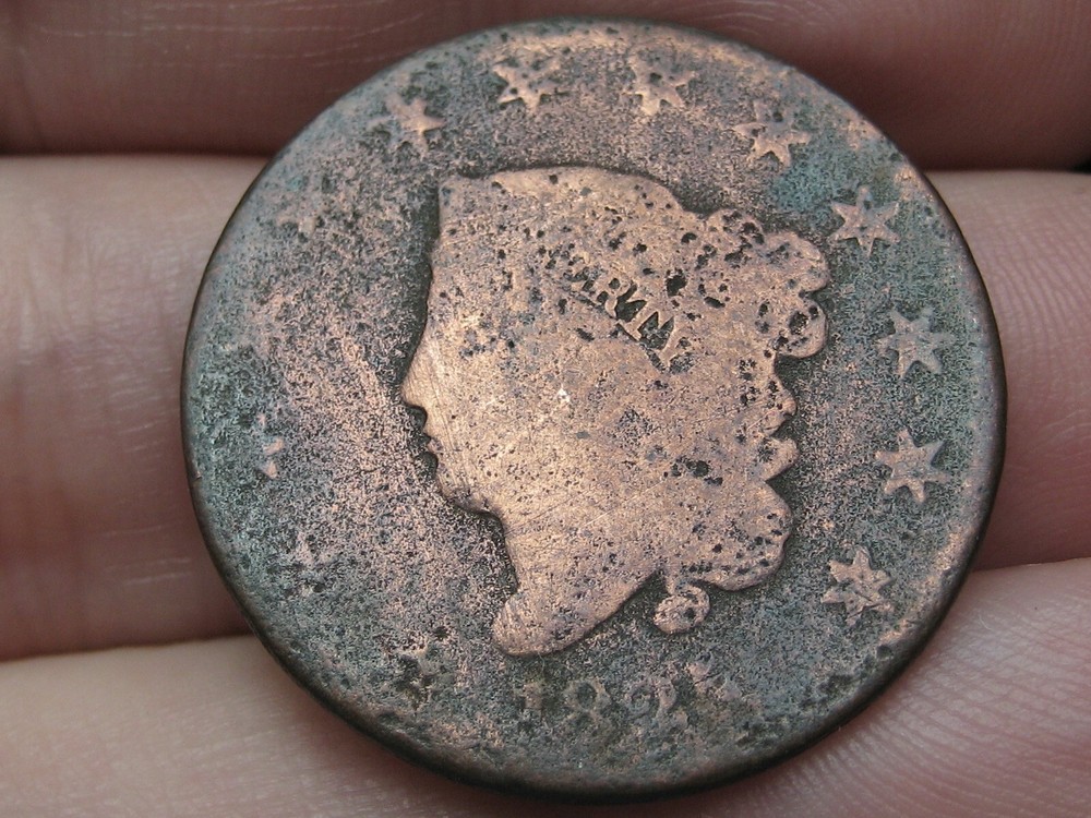 1825 Matron Head Large Cent Penny, About Good Details