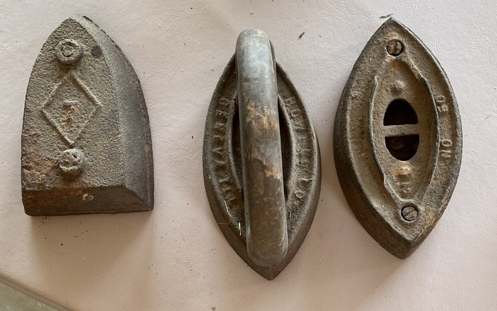 3 Antique Irons - Only One Has A Handle