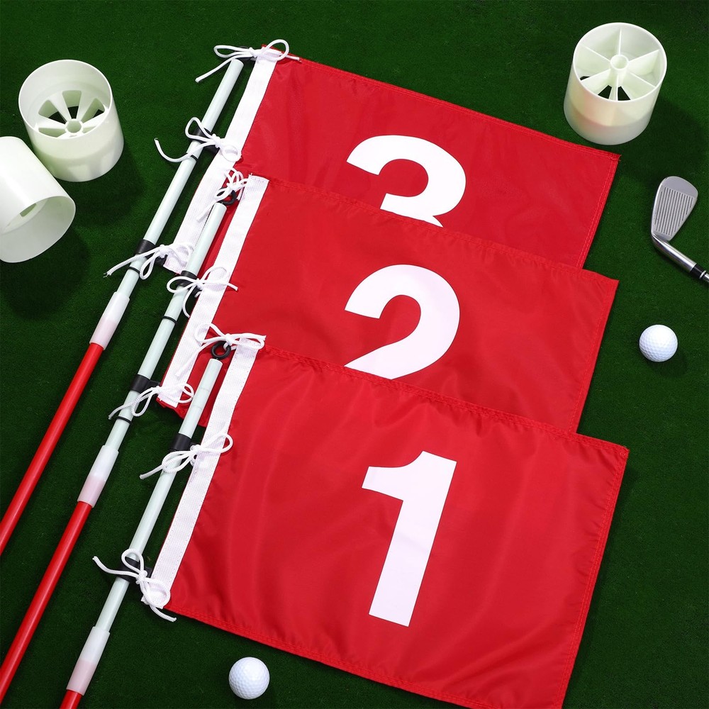 6Ft Golf Flagstick Set - Portable Numbered Flags & Poles for Practice