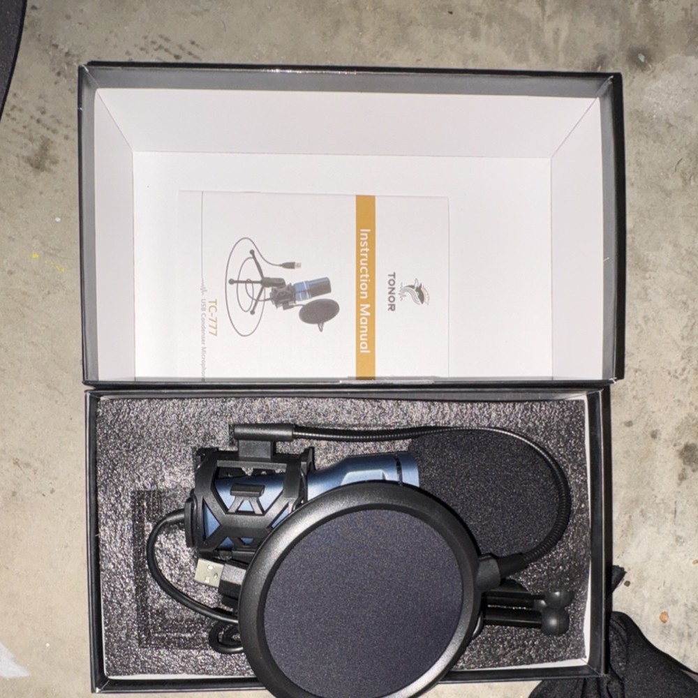 TONOR TC-777 USB Condenser Microphone Blue with Shock Mount & Pop Filter
