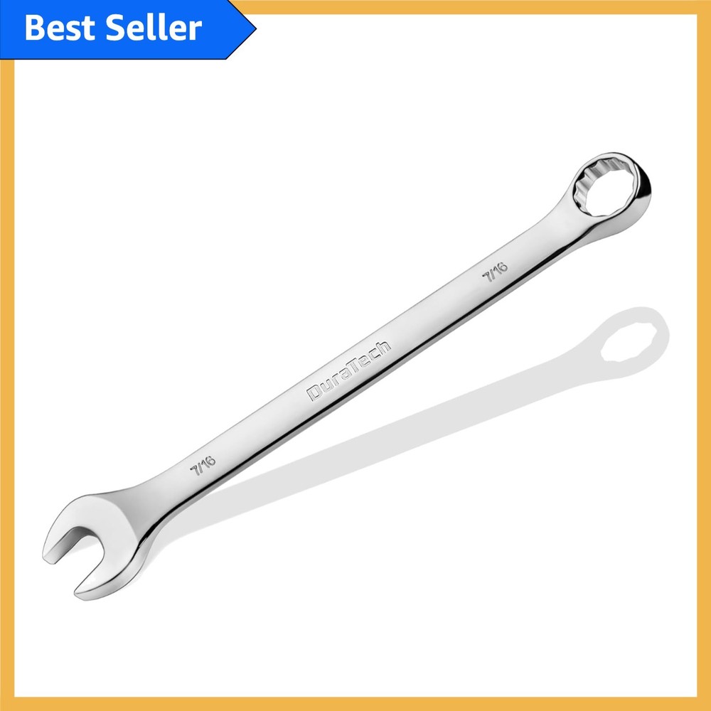 Durable 7/16" Combination Wrench with 12-Point Design and 15-Degree Offset