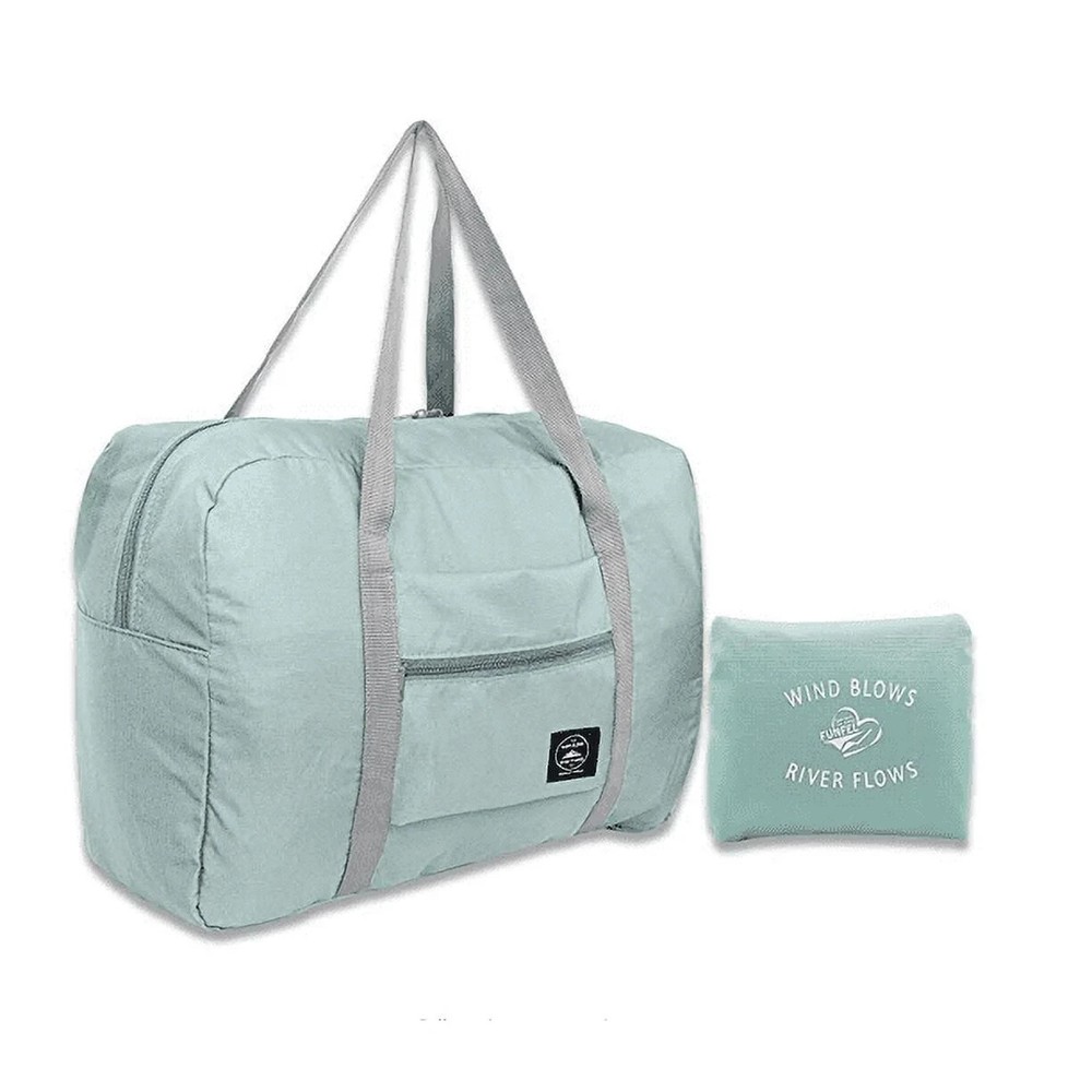 Wind Blows River Flows Teal Foldable Multi-use Travel Duffle Bag Carry On