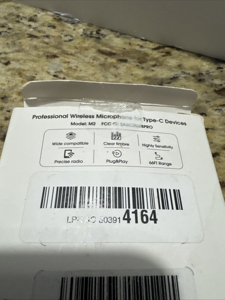 Wireless Lavalier Type C Lapel Microphone Model M2 Preowned Cpix