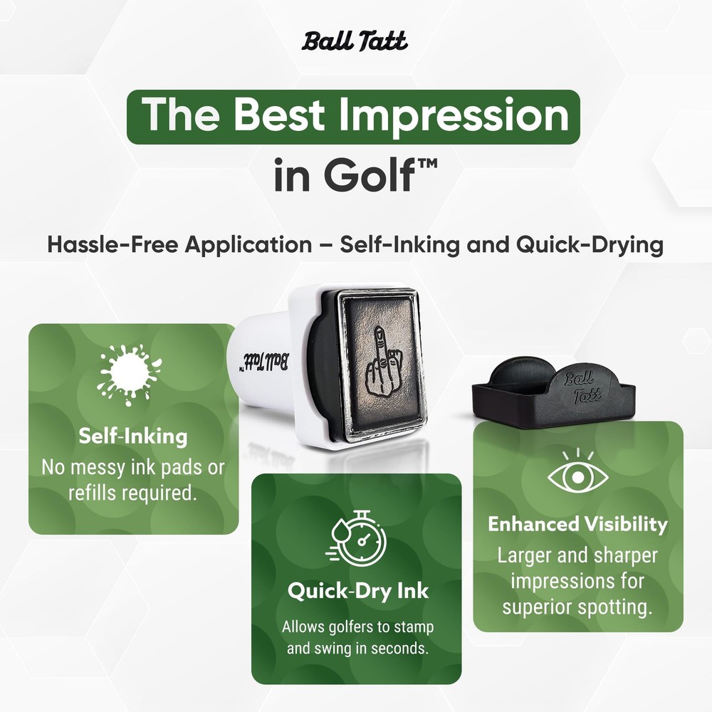 Ball Tatt - Finger Golf Stamp, Stamper, Self-Inking