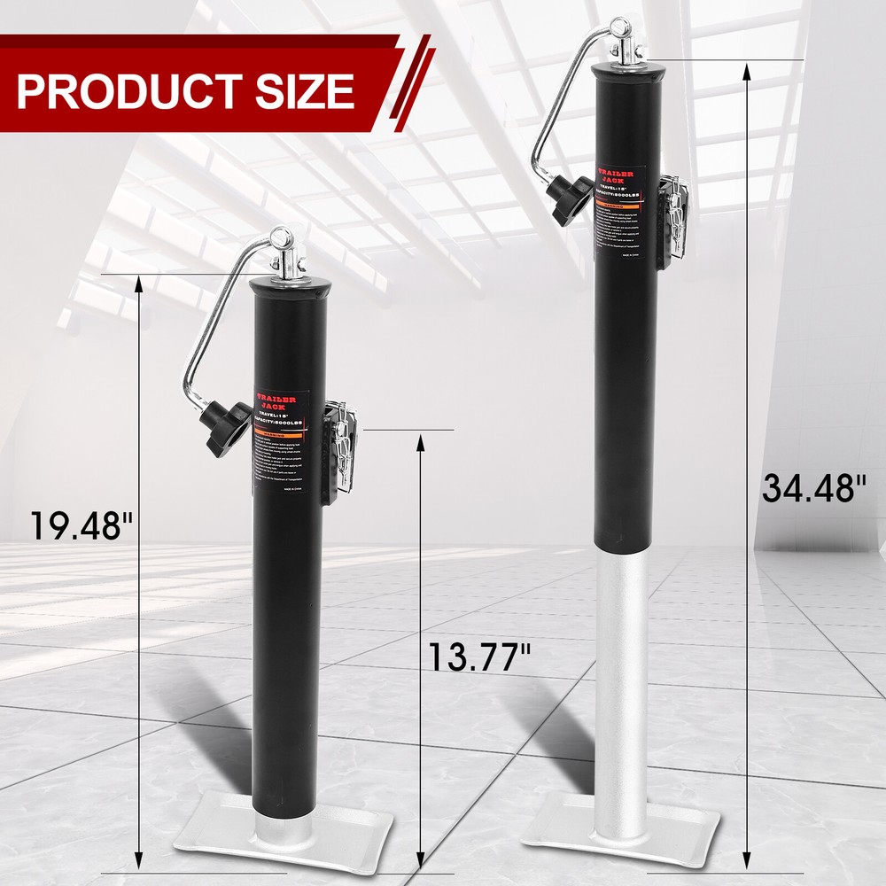 Weld-On Pipe-Mount Swivel Trailer Jack, 5,000 lbs. 15 Inches Vertical Travel