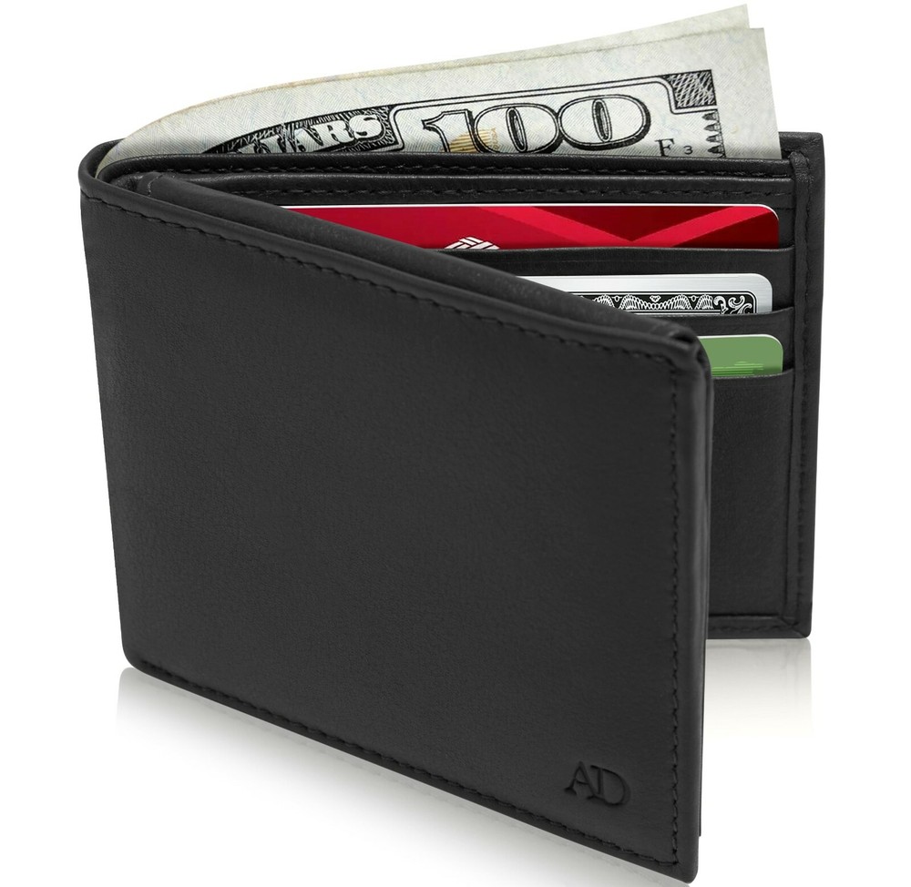 Genuine Leather Wallet For Men - Mens Wallet With ID Window RFID Blocking