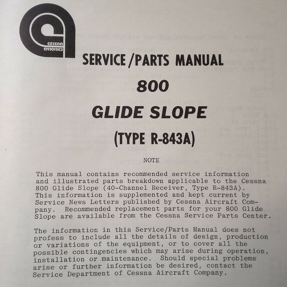 ARC R-843A Glideslope Install & Service Manual