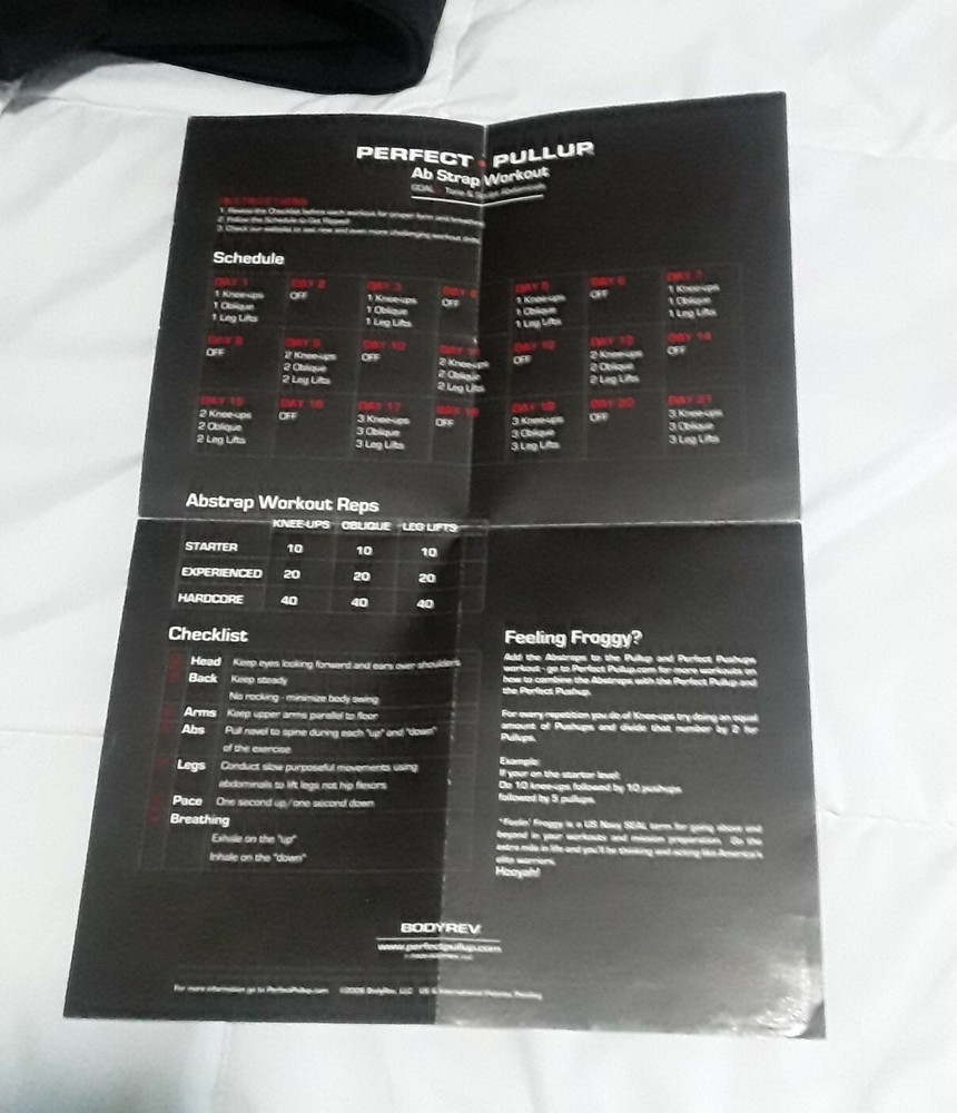 Perfect Pull AB Straps Workout POSTER Double Sided Exercise