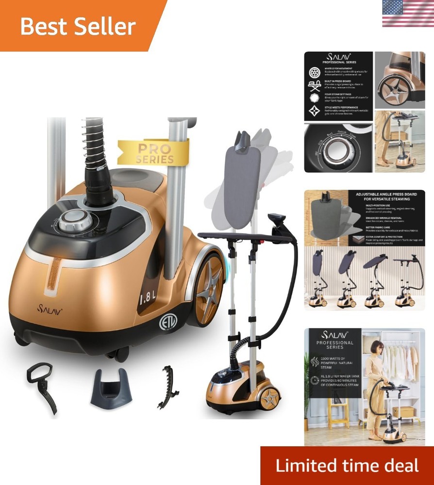 All-in-One Professional Garment Steamer with Removable Tank & Adjustable Board
