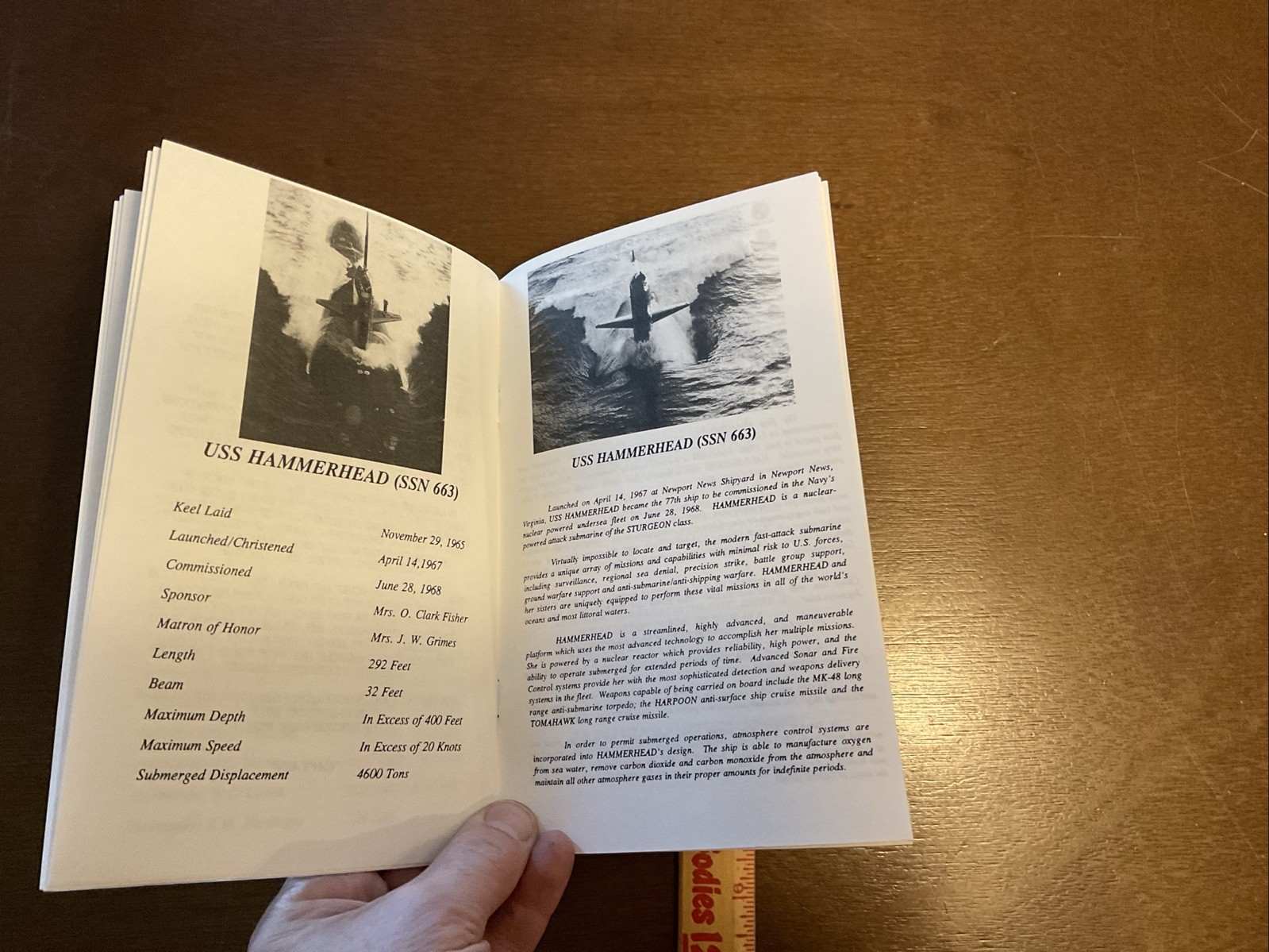 Inactivation Ceremony USS HAMMERHEAD SSN 663 Handout Pamphlet Vintage