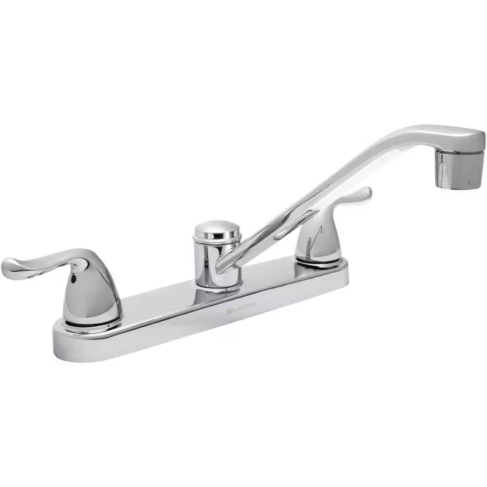 Glacier Bay Constructor Double Handle Standard Kitchen Faucet in Chrome