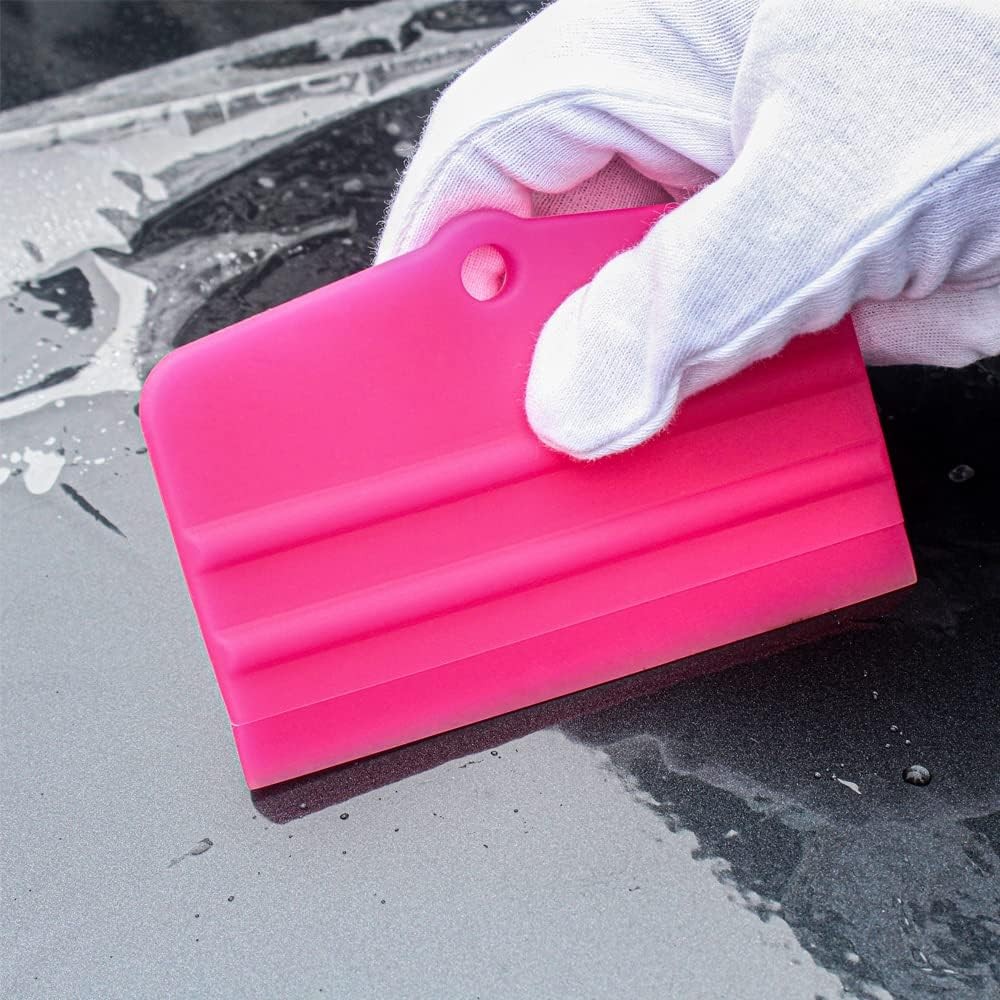 PPF Squeegee Soft Silicone Rubber Scraper,Vinyl Wrap and Window Tint Pink