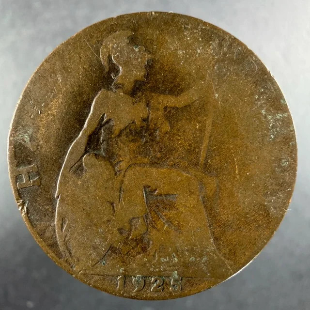 1925 Great Britain Half Penny Strong Details