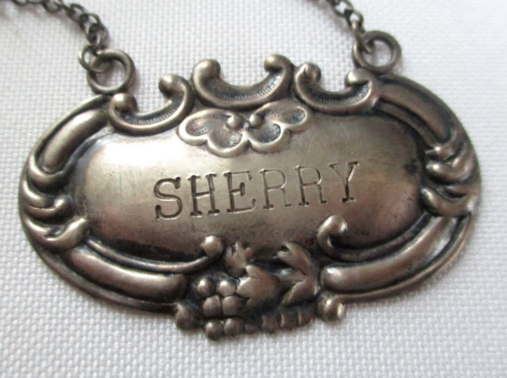 Vintage Sterling Silver Sherry Decanter Tag