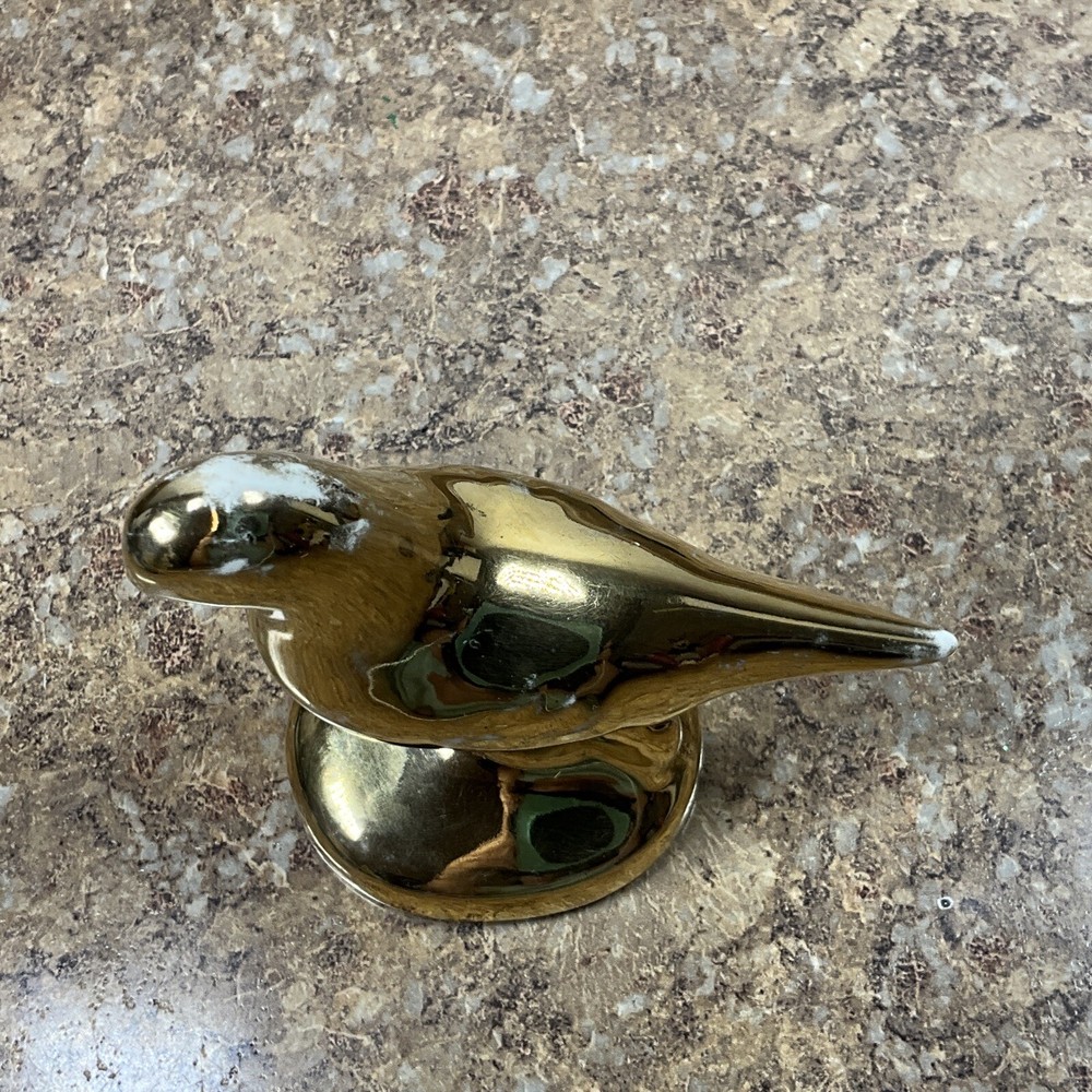 Vintage Ceramic Small Bird Figurine - Gold Nice
