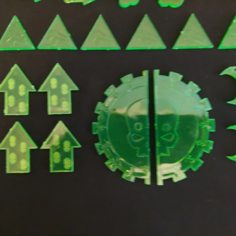 Warhammer 40k Counters Objective Markers Lot - Green Translucent Custom Tool