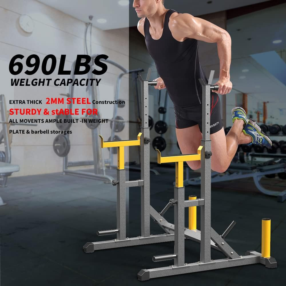 K Kingkang Adjustable Squat Rack,Multi-Function Barbell Rack for Weight Lifting