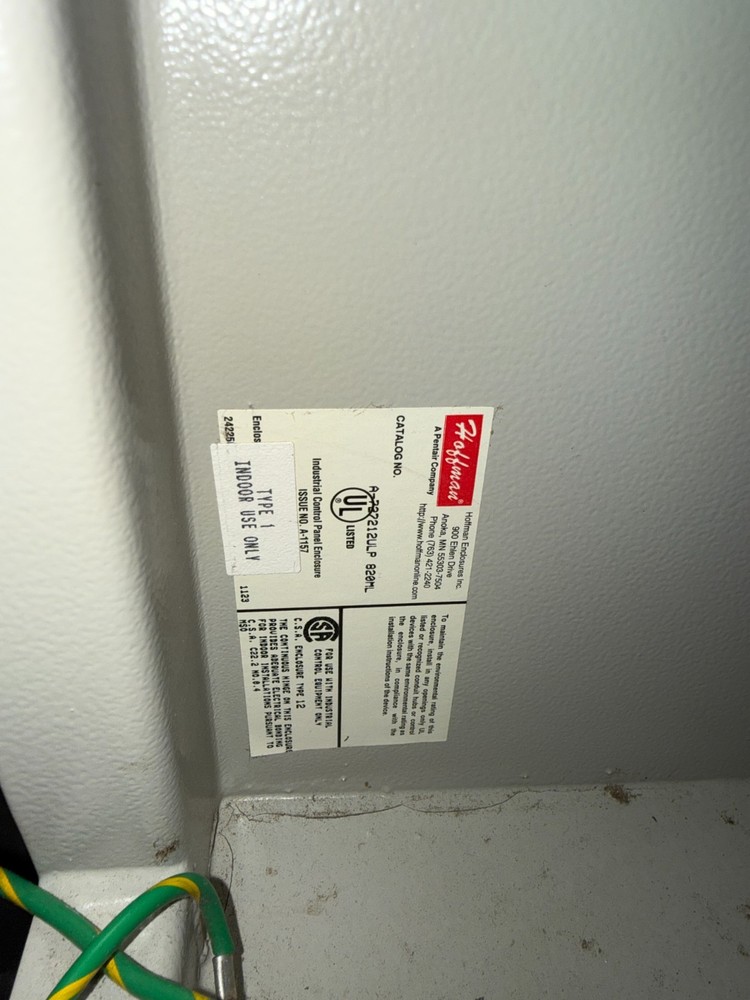 HOFFMAN A727212ULP, Complete Control Electrical Panel, Cabinet, Enclosure, lot