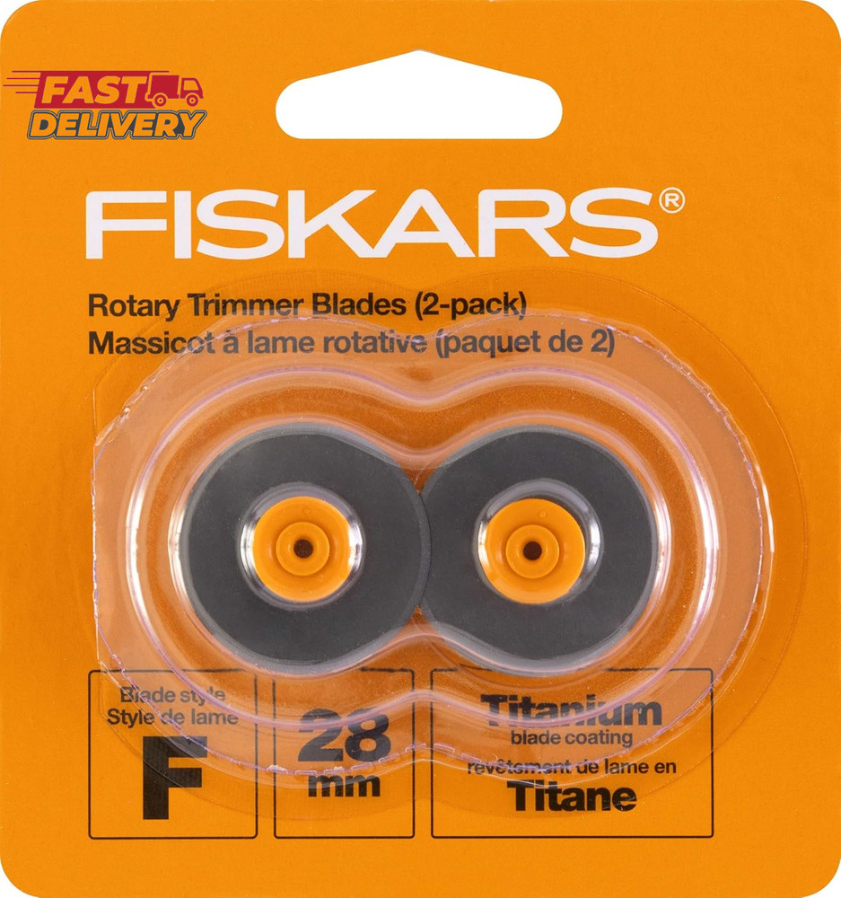 Fiskars 28Mm Replacement Titanium Rotary Cutter Blades (2-Pack) - Style F - Comp