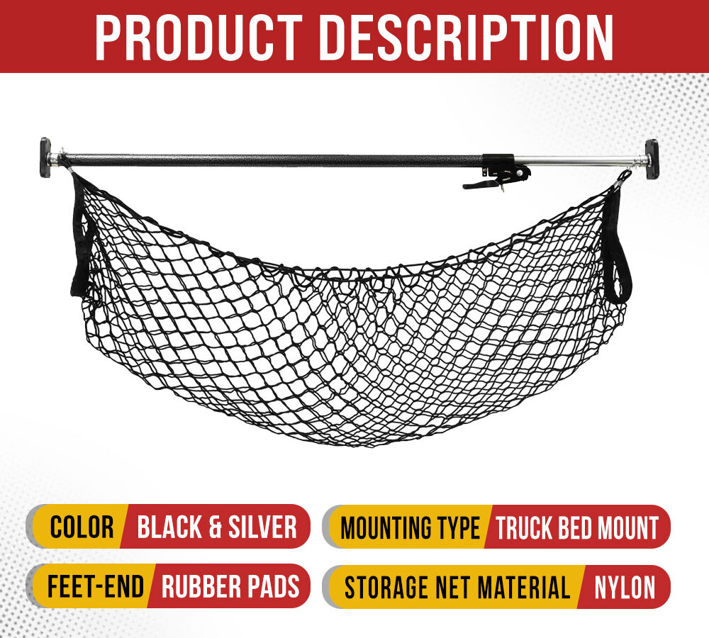 Mytee Products Cargo Bar Adjustable 40" - 70" w/ Storage Net