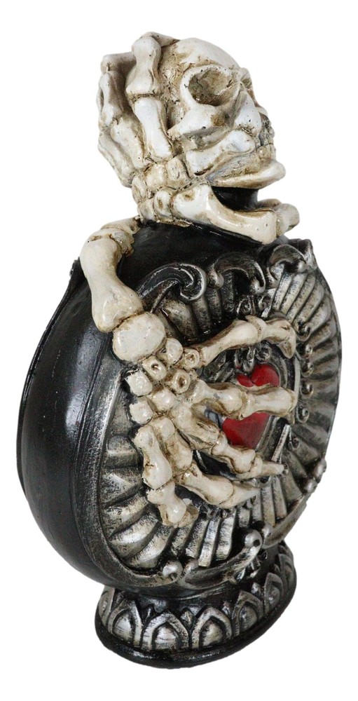Wicca Witchcraft Skeleton Bones Skull With Red Heart Decorative Potion Bottle