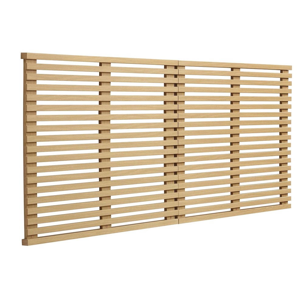 Modway Render Mid-Century Modern Wall-Mount King Headboard in Oak
