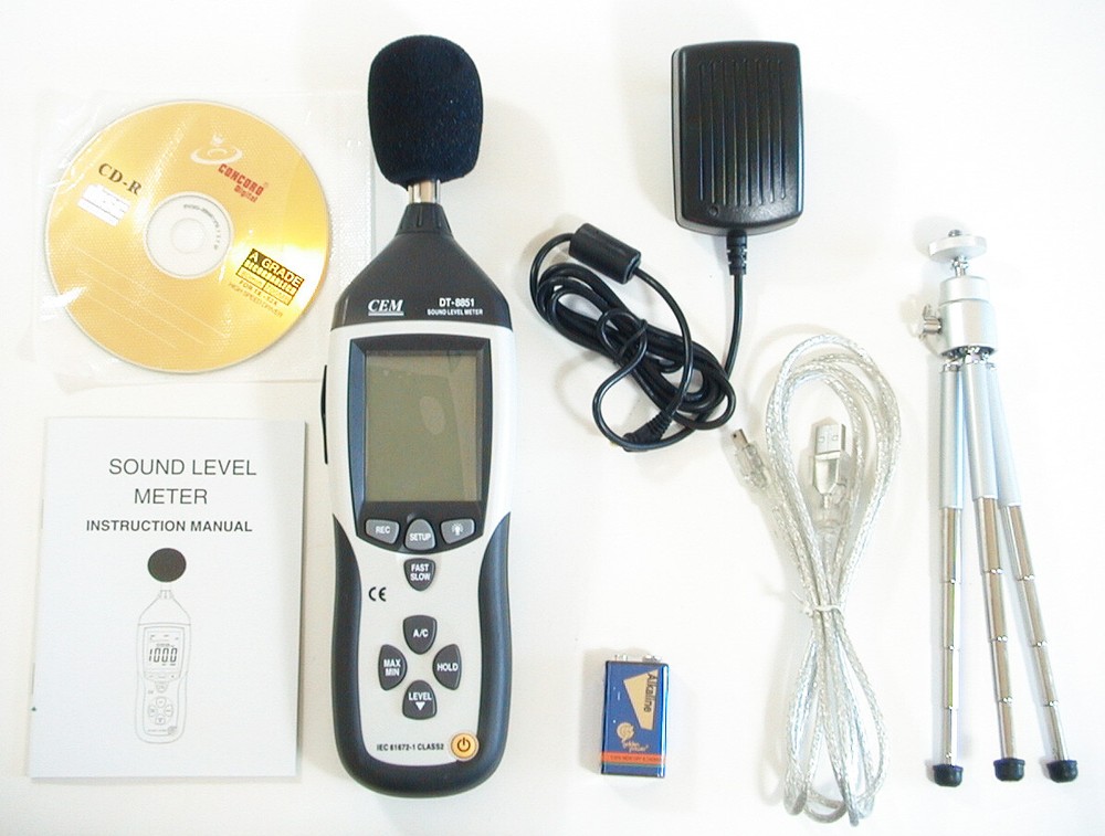 CEM DT-8851 Digital Sound Noise dB Meter Data Logger datalogger PC USB interface