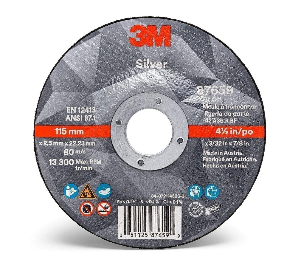 3M Silver Cut-Off Wheel, Precision Shaped Ceramic, Long-Lasting