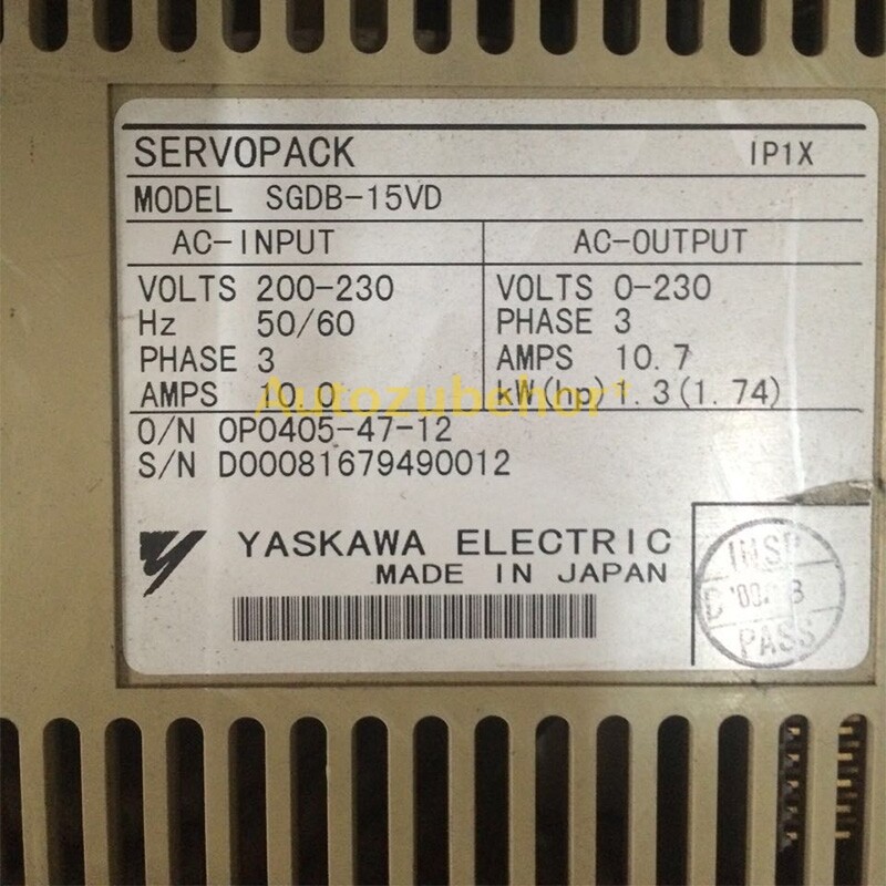 Pre-owned SGDB-15VD Servo Pack In Good Condition