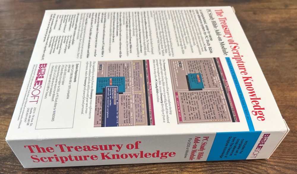 BIBLESOFT PC Bible Study Add-On The Treasury of Scripture Knowledge DOS Windows