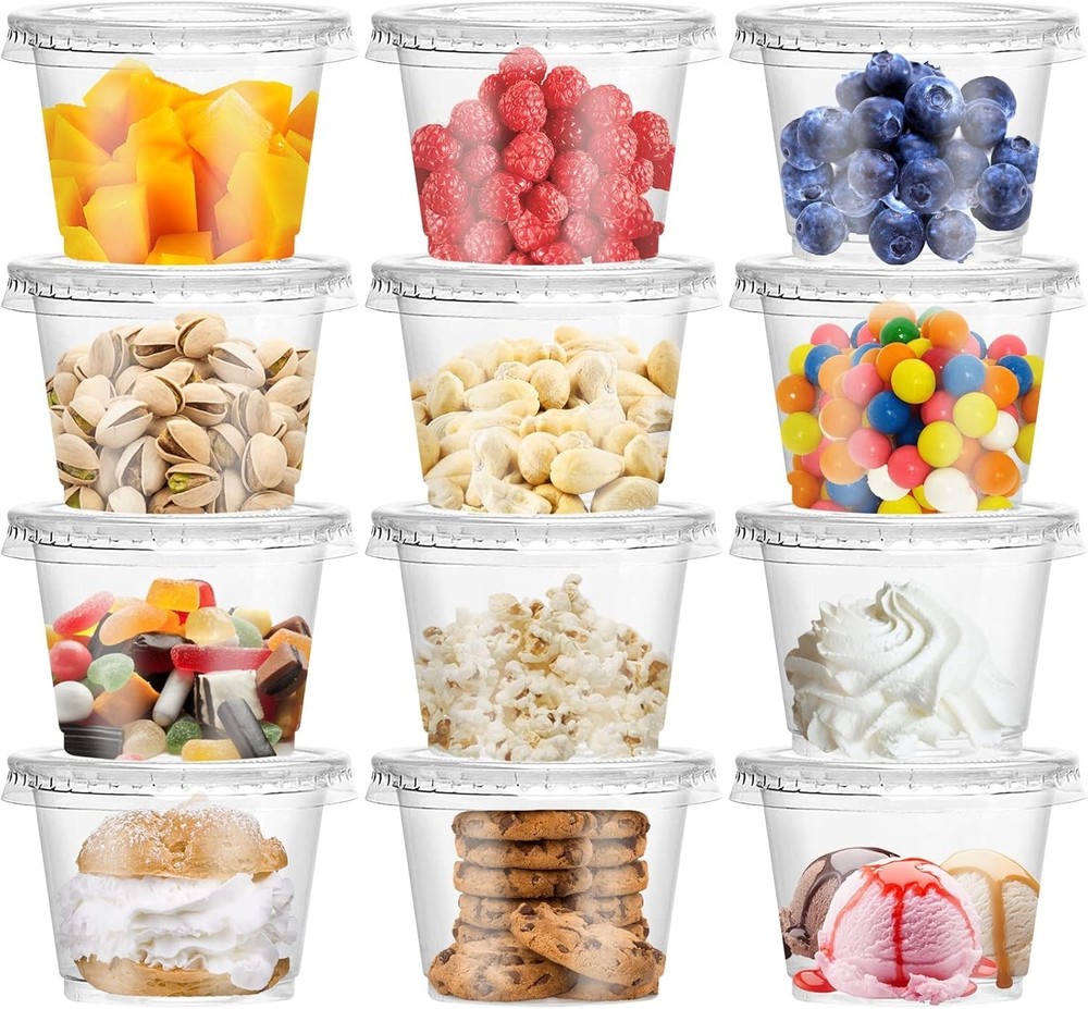 Qinsihwn 50 Pack 8 OZ Disposable Plastic Cups with Lids
