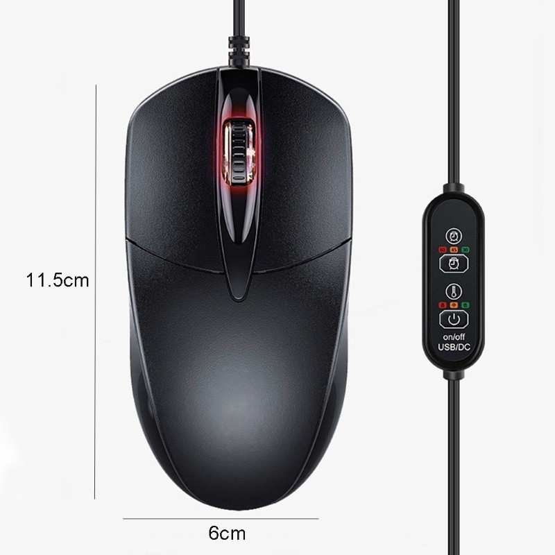 Winter USB Heating Wired Mouse 3-Button Corded Mouse for Laptop Desktop Notebook