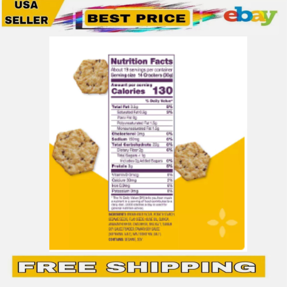Crunchmaster 5 Seed Multi Grain Cracker 10 oz 2 Pack Gluten Free Snack