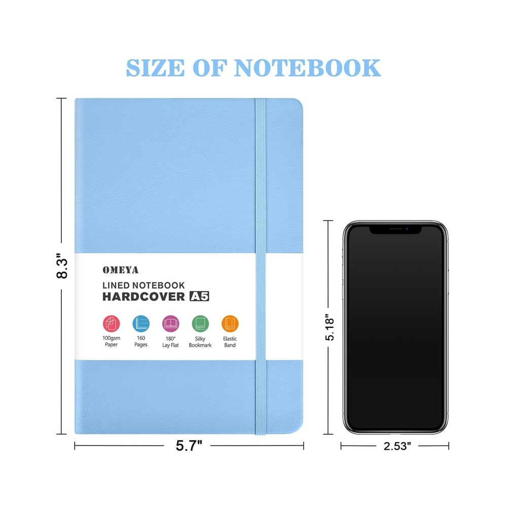OMEYA 4 Pack Lined Journal Notebooks for Work, Leather Journal for Writing, 1...