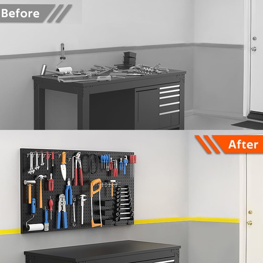 Metal Pegboard Wall Panels - Garage Tool Storage