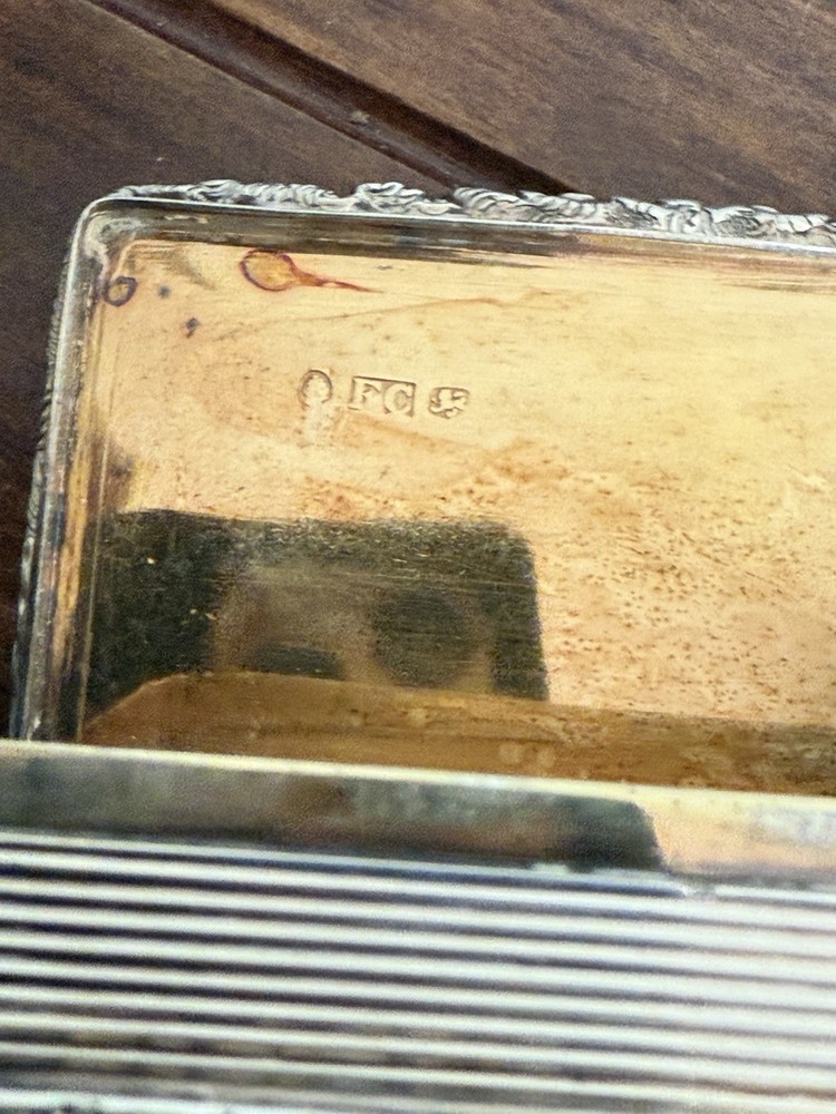 Antique 19th C Sterling Solid Silver Snuff Box Birmingham 1838 By Francis Clark