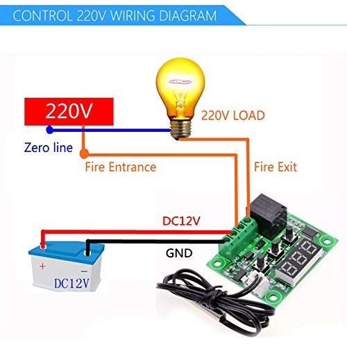 2pcs W1209 12V DC Digital Temperature Controller Board Micro Digital NO Case