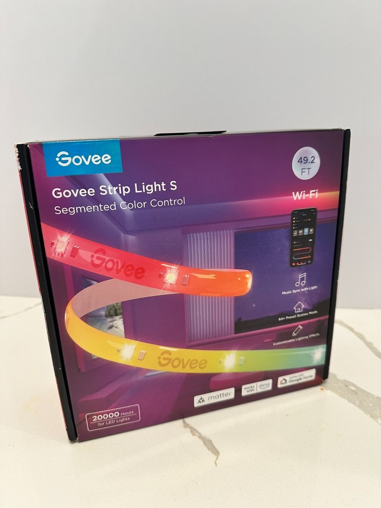 Govee Strip Light S 49.2ft WIFI Segmented Color Control - Open Box