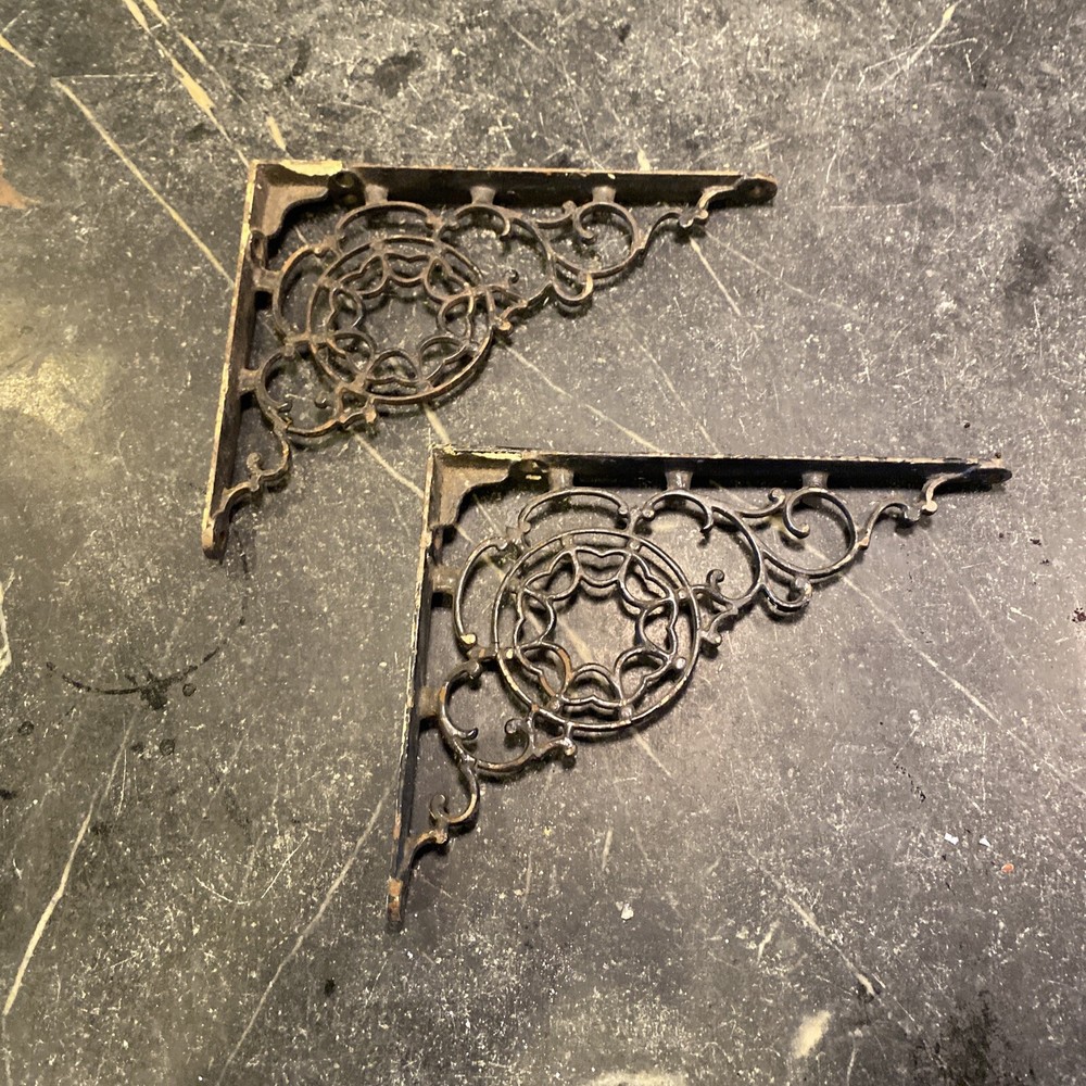 Vintage Original Pair Of Shelf Brackets